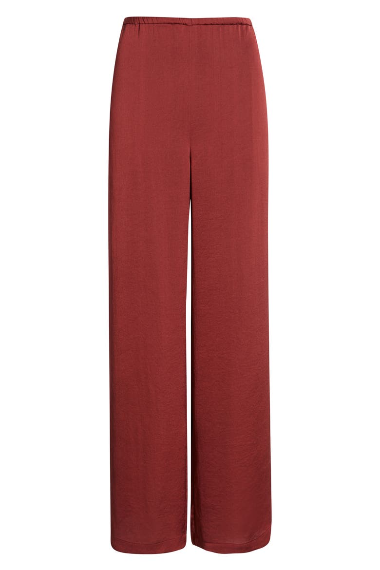 Wide Leg Satin Pants, Alternate, color, RED GRAPE