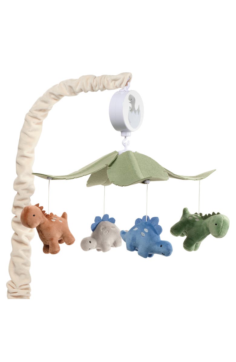 Lambs & Ivy Dino-Might Multicolor Dinosaur Musical Baby Crib Mobile Soother Toy, Main, color, Multicolor