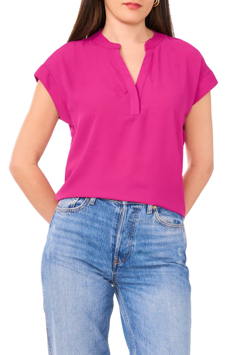 Vince Camuto Split Neck Top, Main, color,
