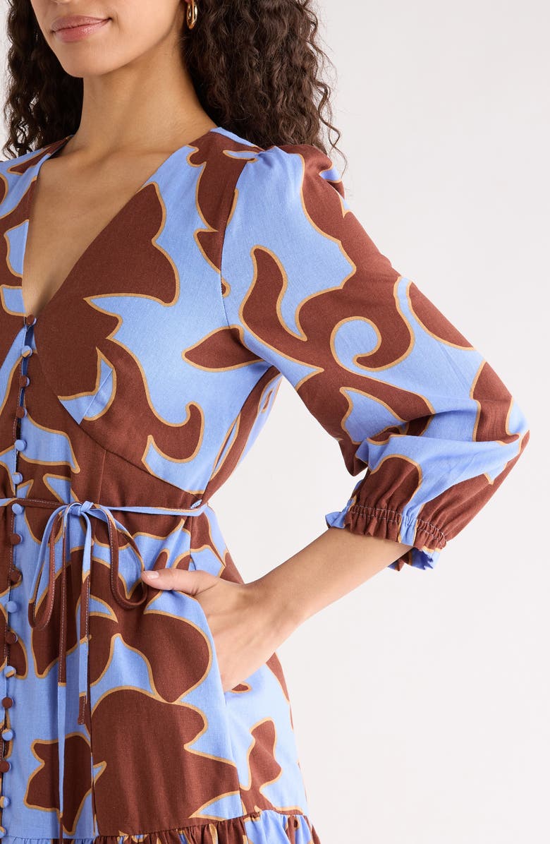 SUGARLIPS Bruceton Floral Print Long Sleeve Minidress, Alternate, color, 