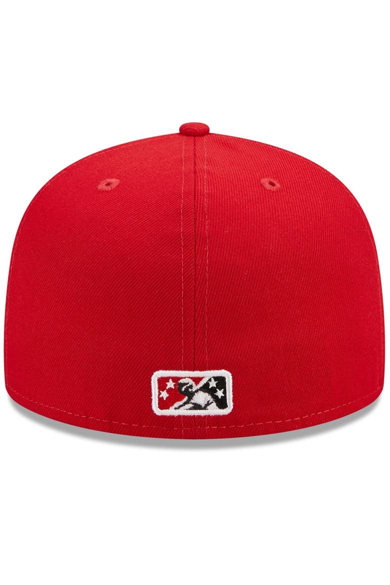 Men's New Era Red Fayetteville Woodpeckers Marvel x Minor League 59FIFTY Fitted Hat, Alternate, color, Red