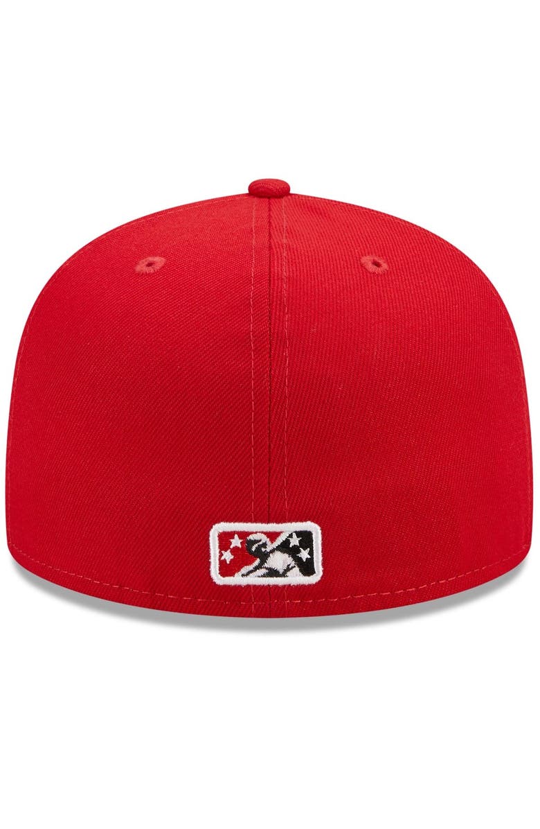 New Era Men's New Era Red Fayetteville Woodpeckers Marvel x Minor League 59FIFTY Fitted Hat, Alternate, color,