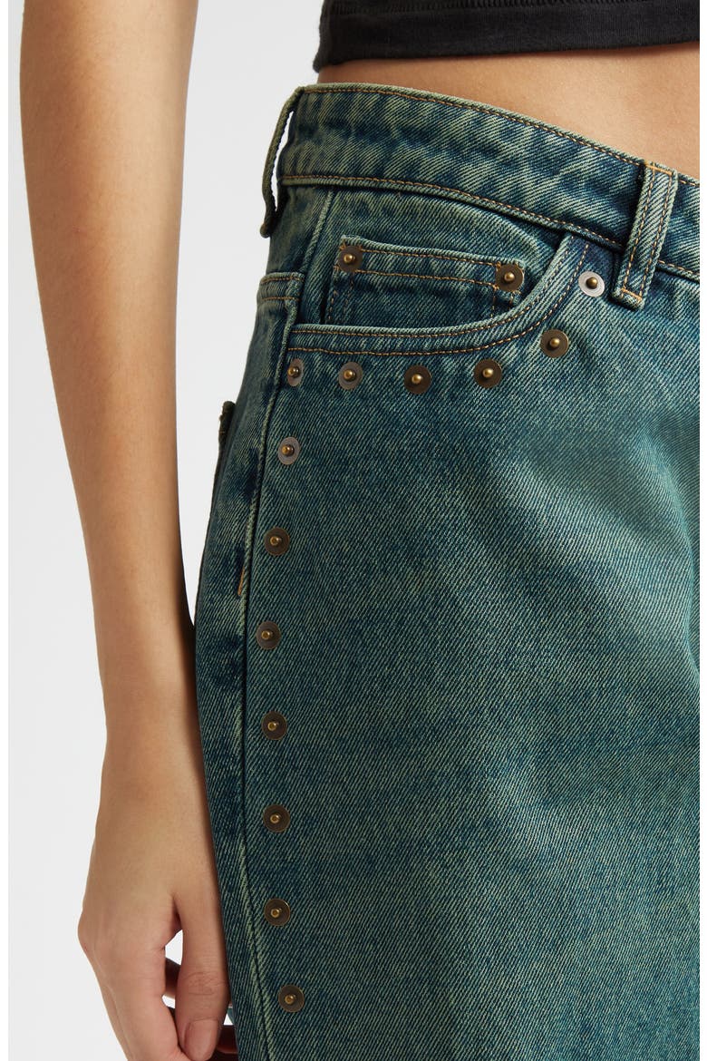 Crowd Rivet Studded Boyfriend Jeans, Alternate, color, DENIM