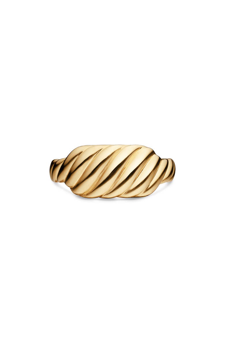 David Yurman Sculpted Cable Contour Ring in 18K Yellow Gold, Main, color, 