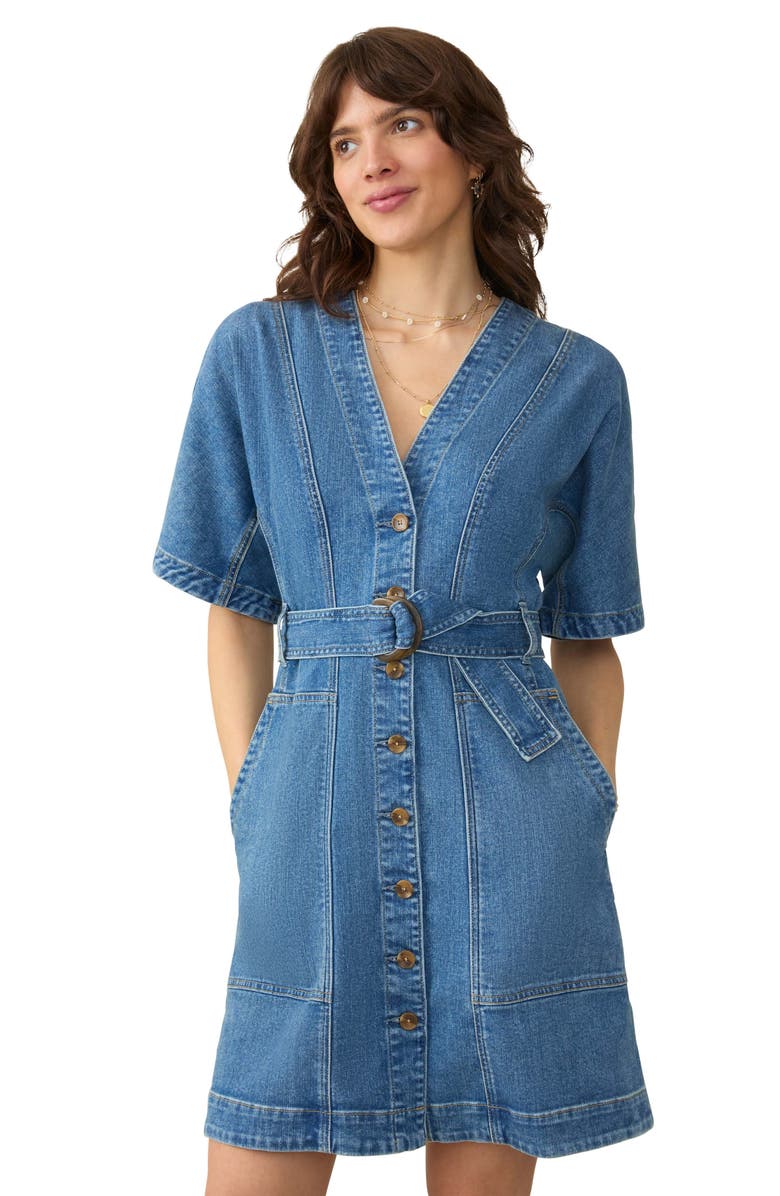 Faherty Camille Denim Minidress, Alternate, color, Sedona Blue Wash