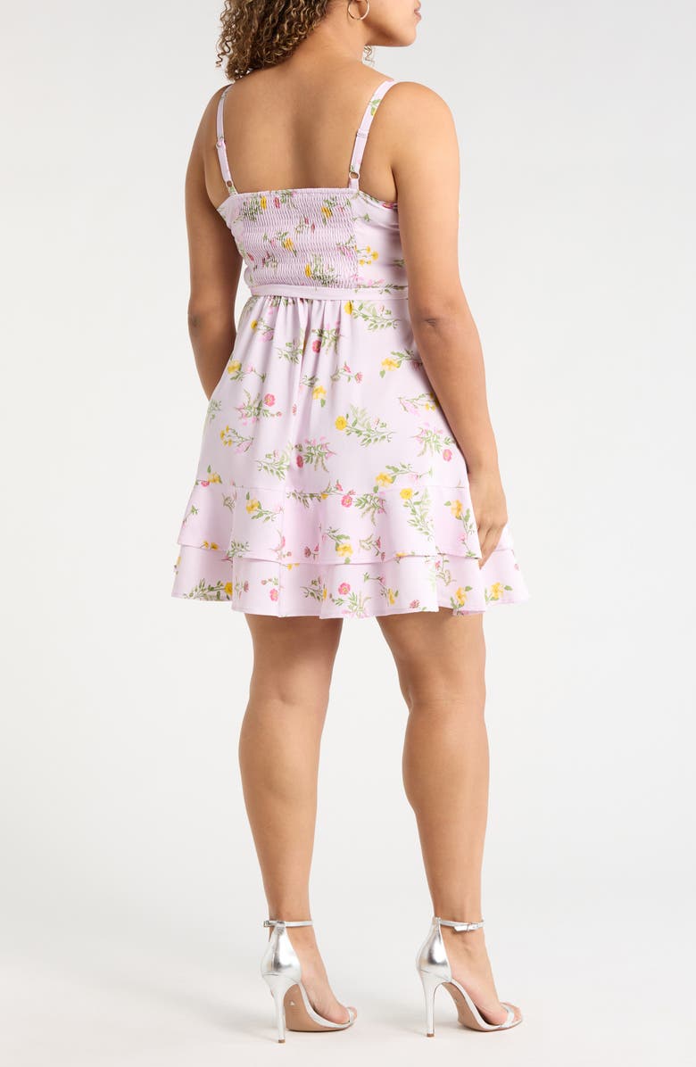 SUGARLIPS Margote Floral Mel Ruffle Minidress, Alternate, color, Blush-Pink