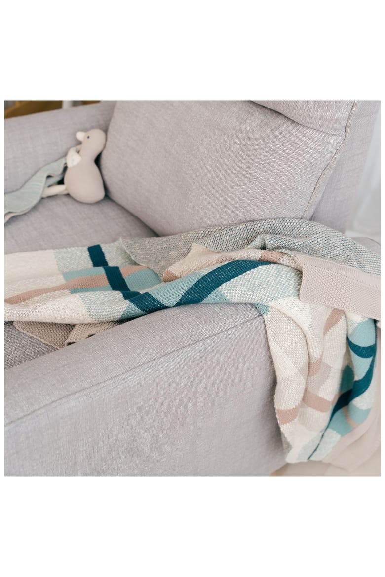 Plaid Cotton Knit Blanket, Alternate, color, BEIGE
