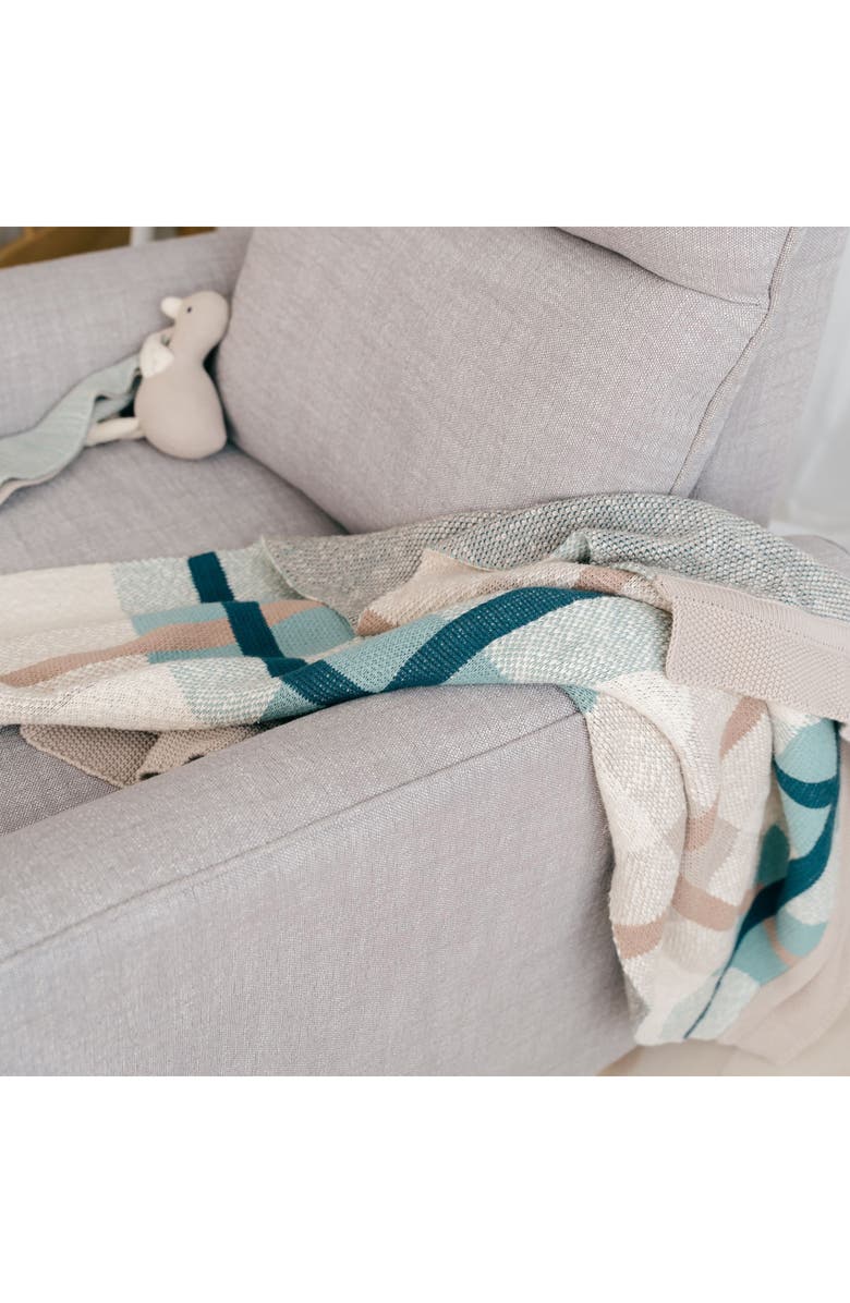 CRANE BABY Plaid Cotton Knit Blanket, Alternate, color, Beige