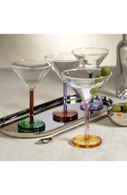 Zodax Vireo Set Of 4 Martini Glasses In Multi