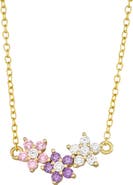 FZN Kids' Sterling Silver & Cubic Zirconia Flower Pendant Necklace