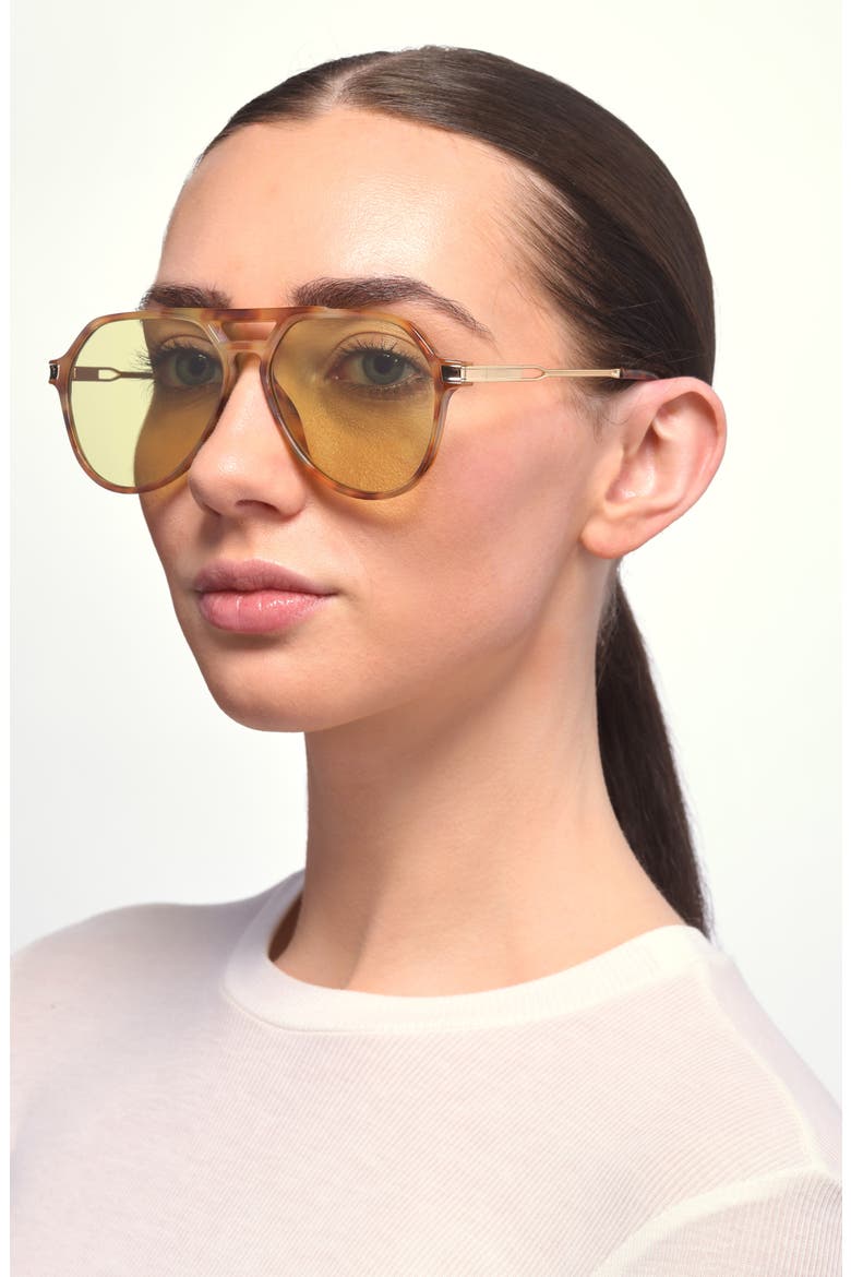 Aviator Sunglasses, Alternate, color, ORANGE TORT