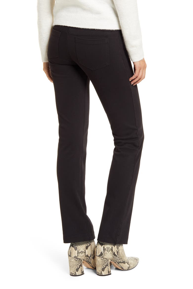 'Lyssentials High Waist Straight Leg Stretch Denim Jeans, Alternate, color, BLACK