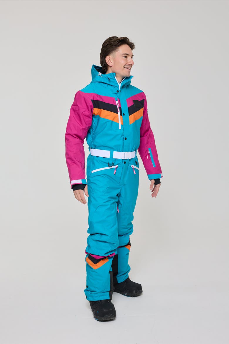 Exodus Ski Suit Men's, Alternate, color, Teal and scarlet