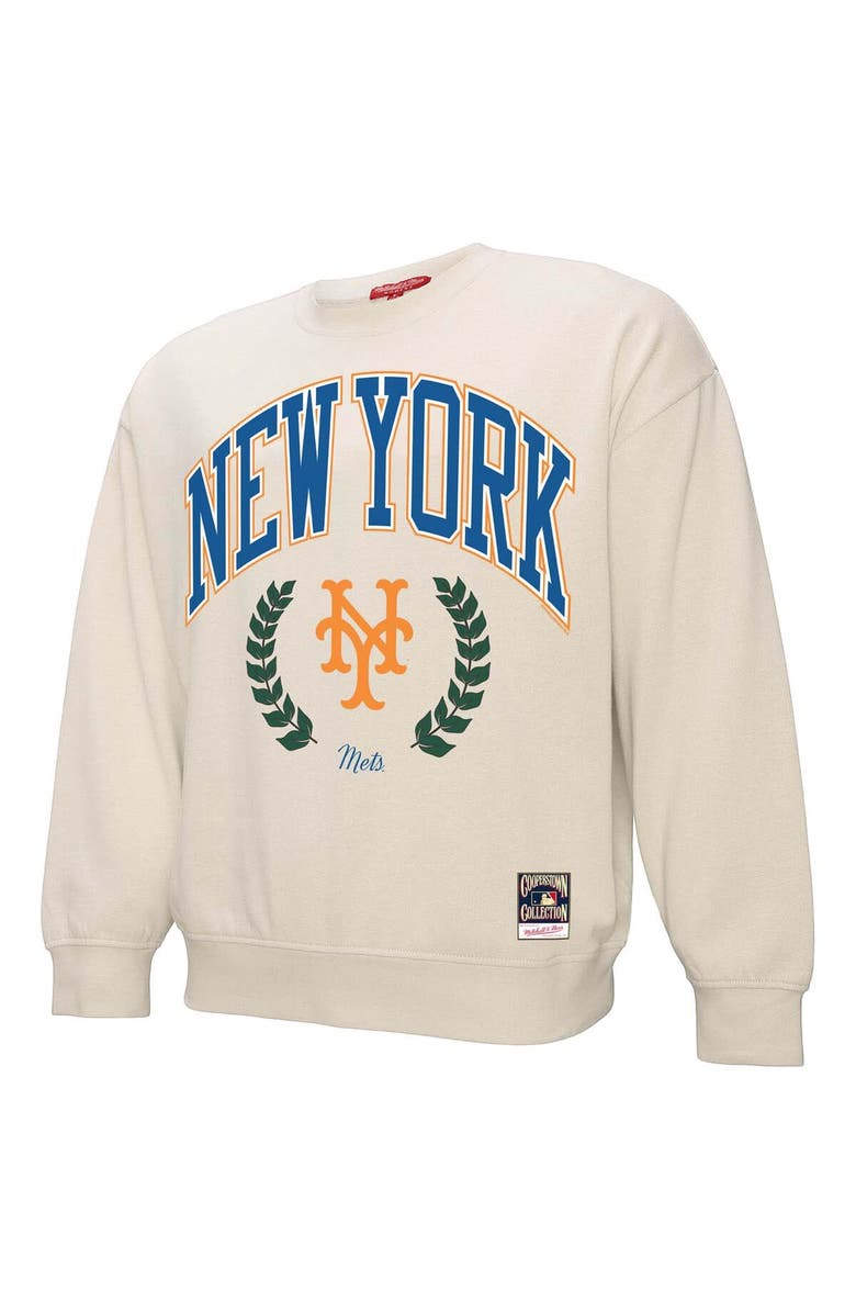 Mitchell & Ness Women's Mitchell & Ness Cream New York Mets Cooperstown Collection Laurel Pullover Sweatshirt, Alternate, color, 