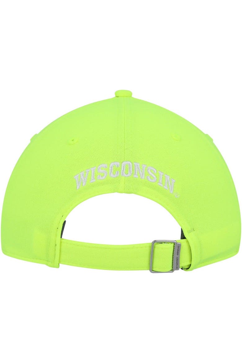 Men's Under Armour  Neon Green Wisconsin Badgers Signal Caller Performance Adjustable Hat, Alternate, color, Neon Green