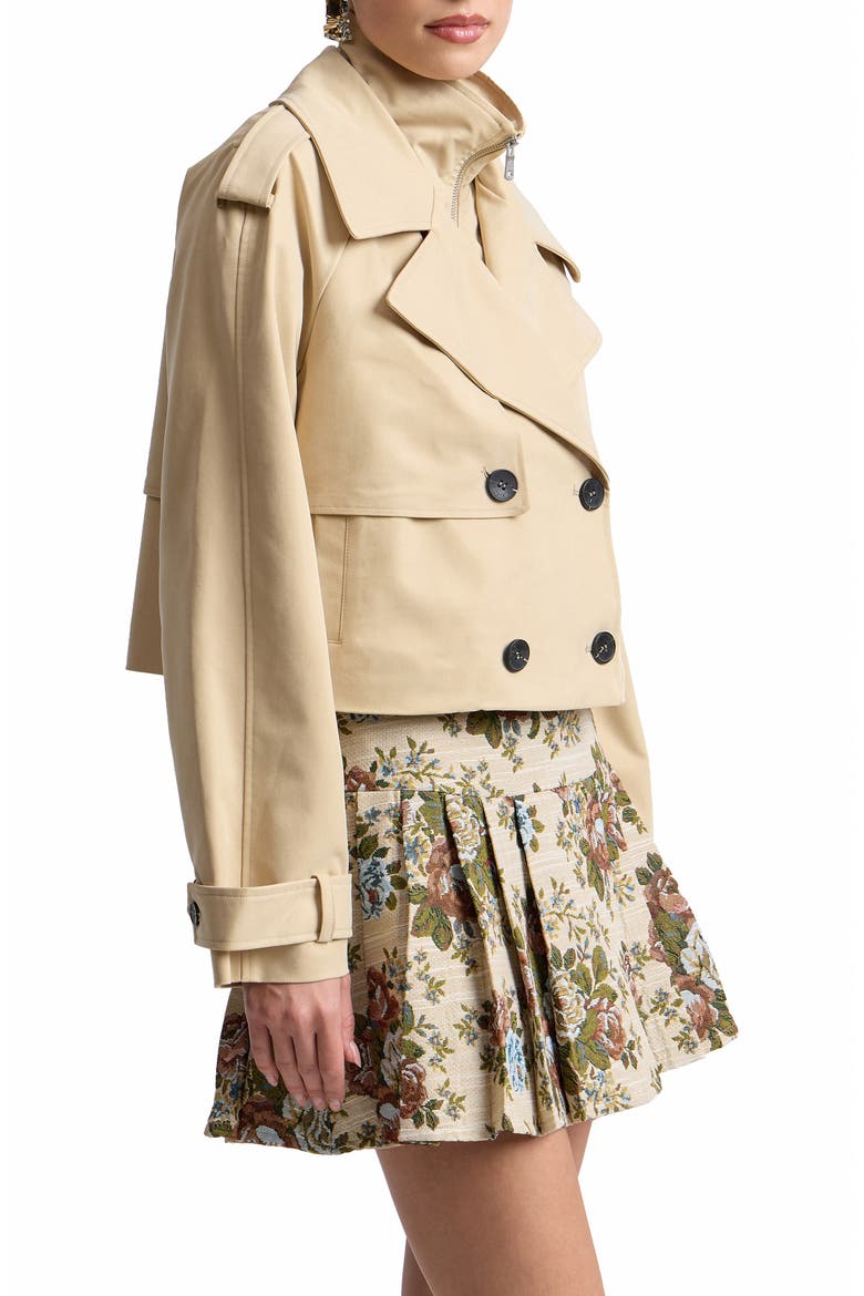 Cropped High Neck Jacket, Alternate, color, KHAKI