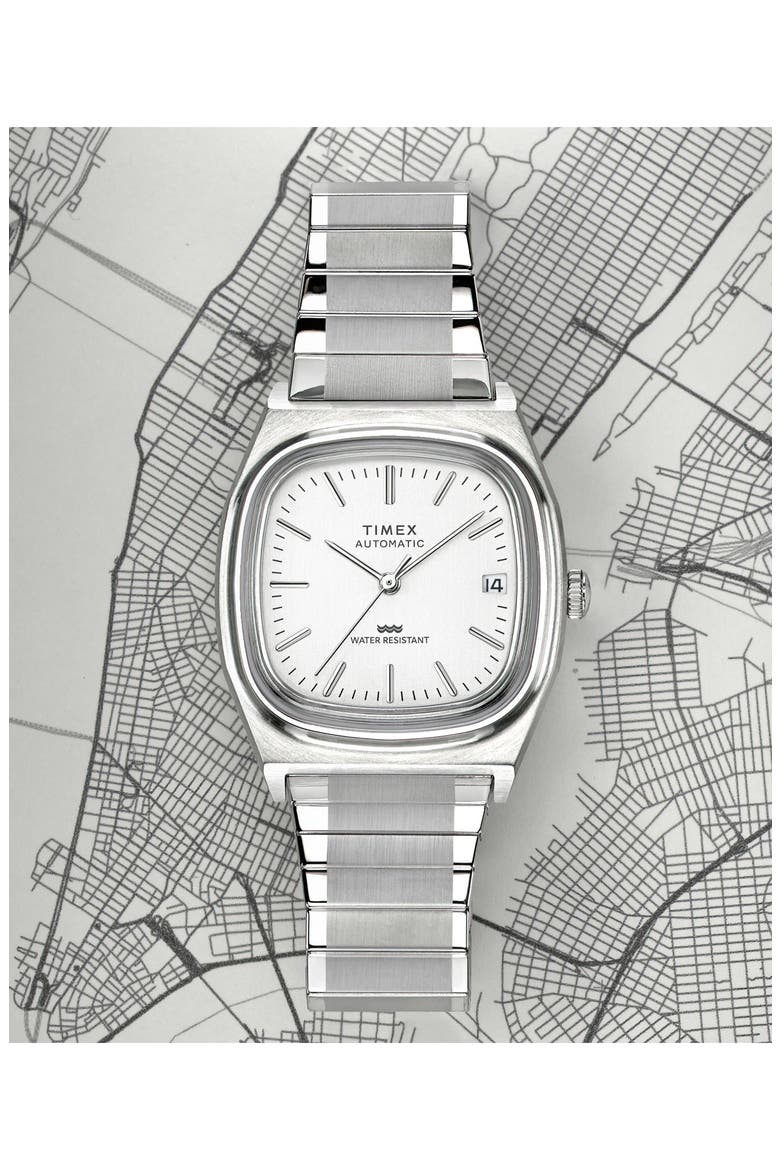 Automatic 1983 E-Line Reissue Bracelet Watch, 34mm, Alternate, color, STAINLESS STEEL