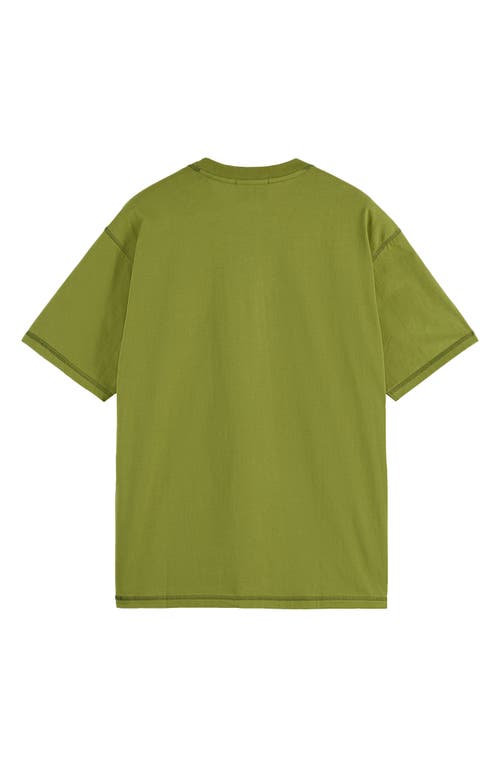Scotch & Soda Relaxed Fit Cotton Logo T-shirt In Green