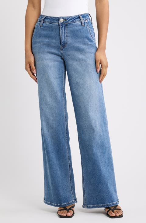 Bella Slanted Pocket Wide Leg Jeans
