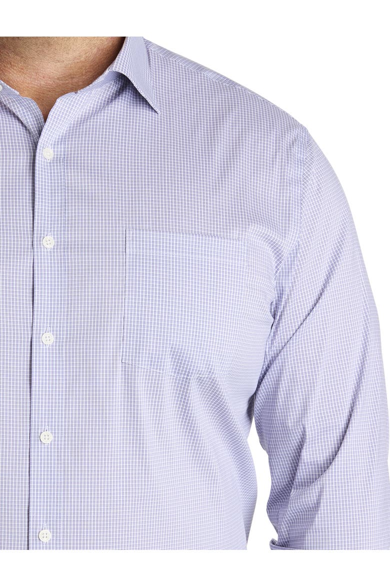 Big & Tall Mini Grid Performance Dress Shirt, Alternate, color, PURPLE