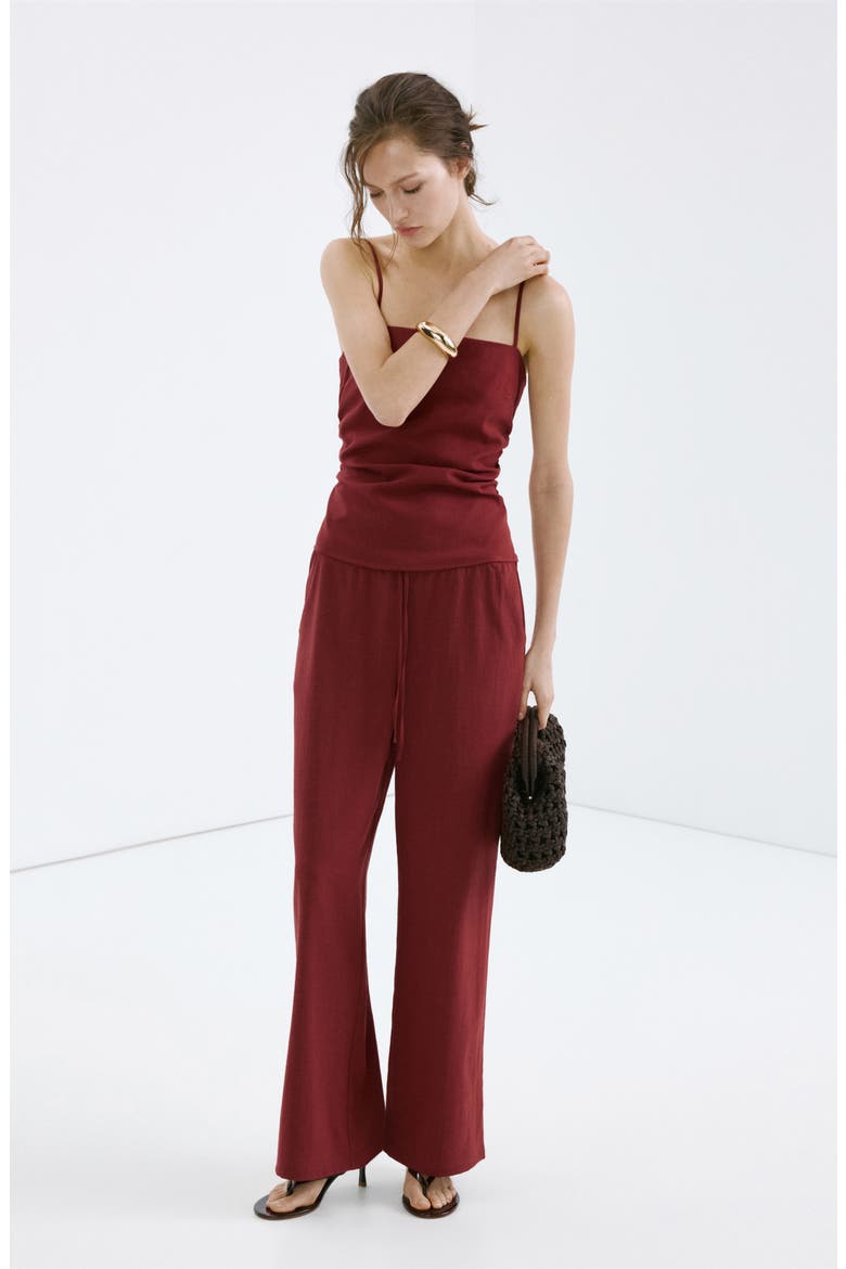 Drawstring Pants, Alternate, color, RED