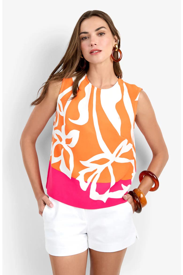 Riggs Printed Top, Alternate, color, Daylily