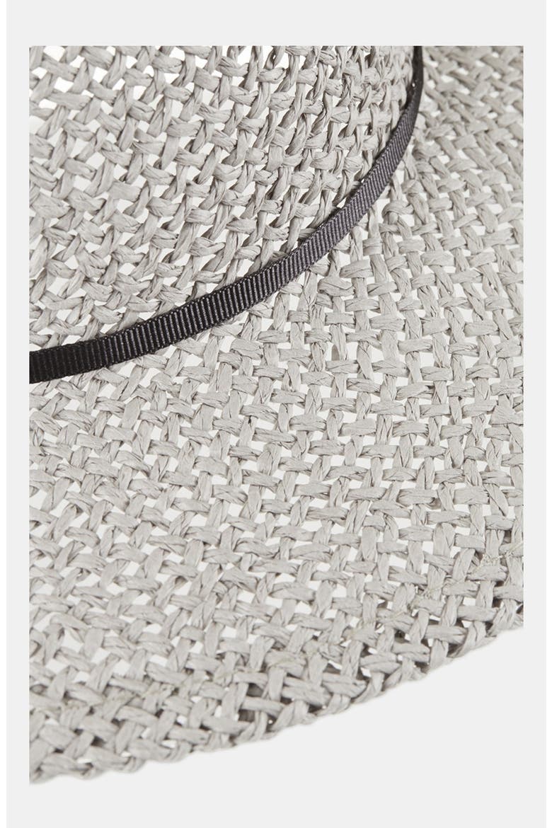Short Brim Straw Fedora, Alternate, color, GREY/ BLACK
