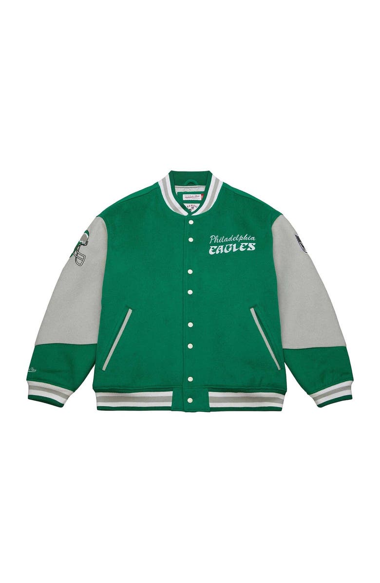 Mitchell & Ness Unisex Mitchell & Ness Kelly Green Philadelphia Eagles Varsity Team Full-Snap Jacket, Alternate, color, Kelly Green
