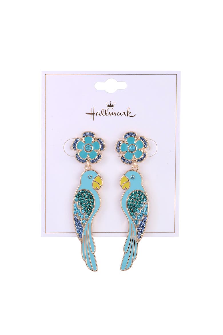 Blue Parrot Earrings, Alternate, color, Blue