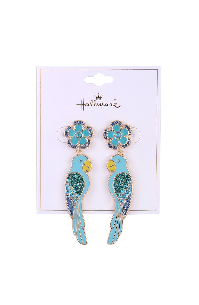Hallmark Blue Parrot Earrings, Alternate, color, Blue