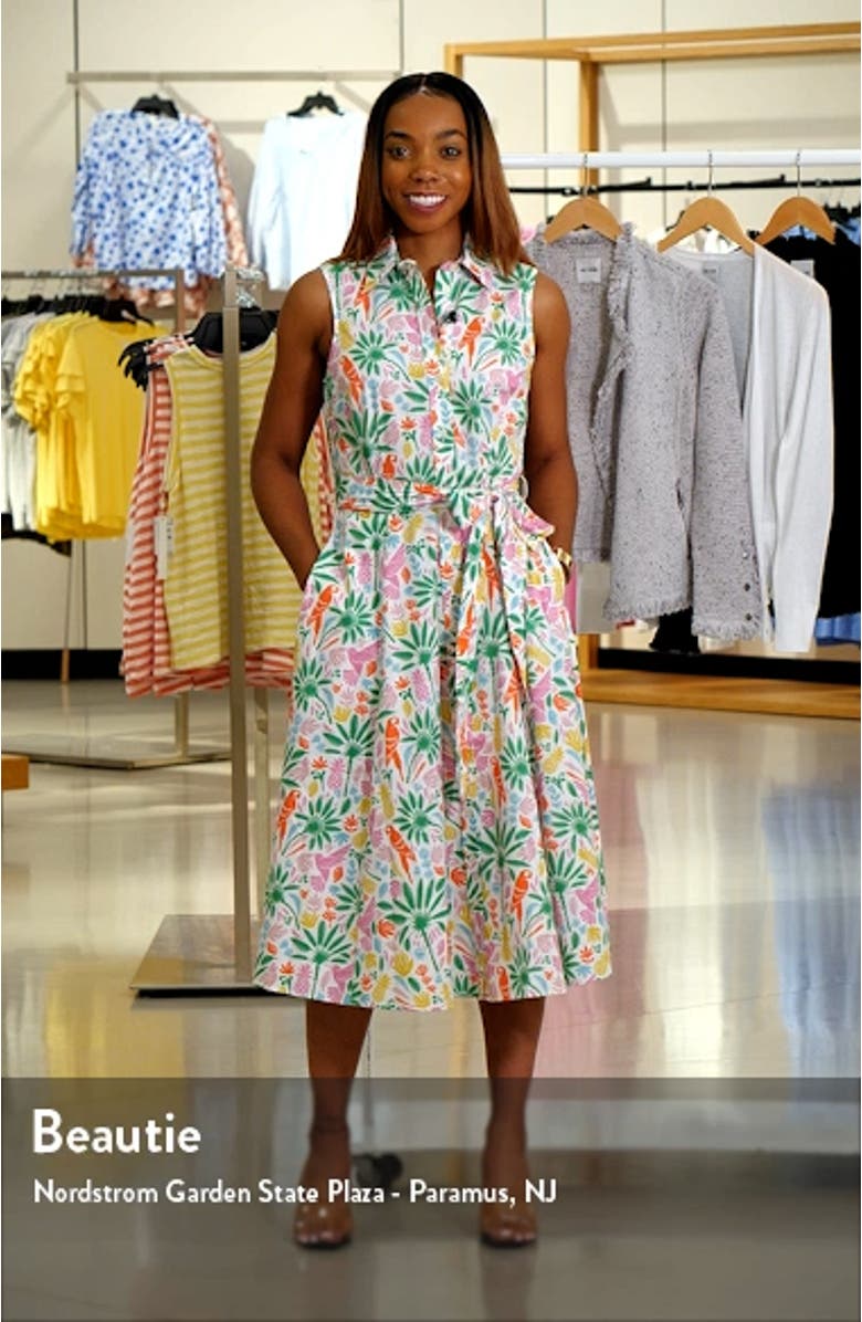 Amy Sleeveless Belted Cotton Shirtdress, sales video thumbnail