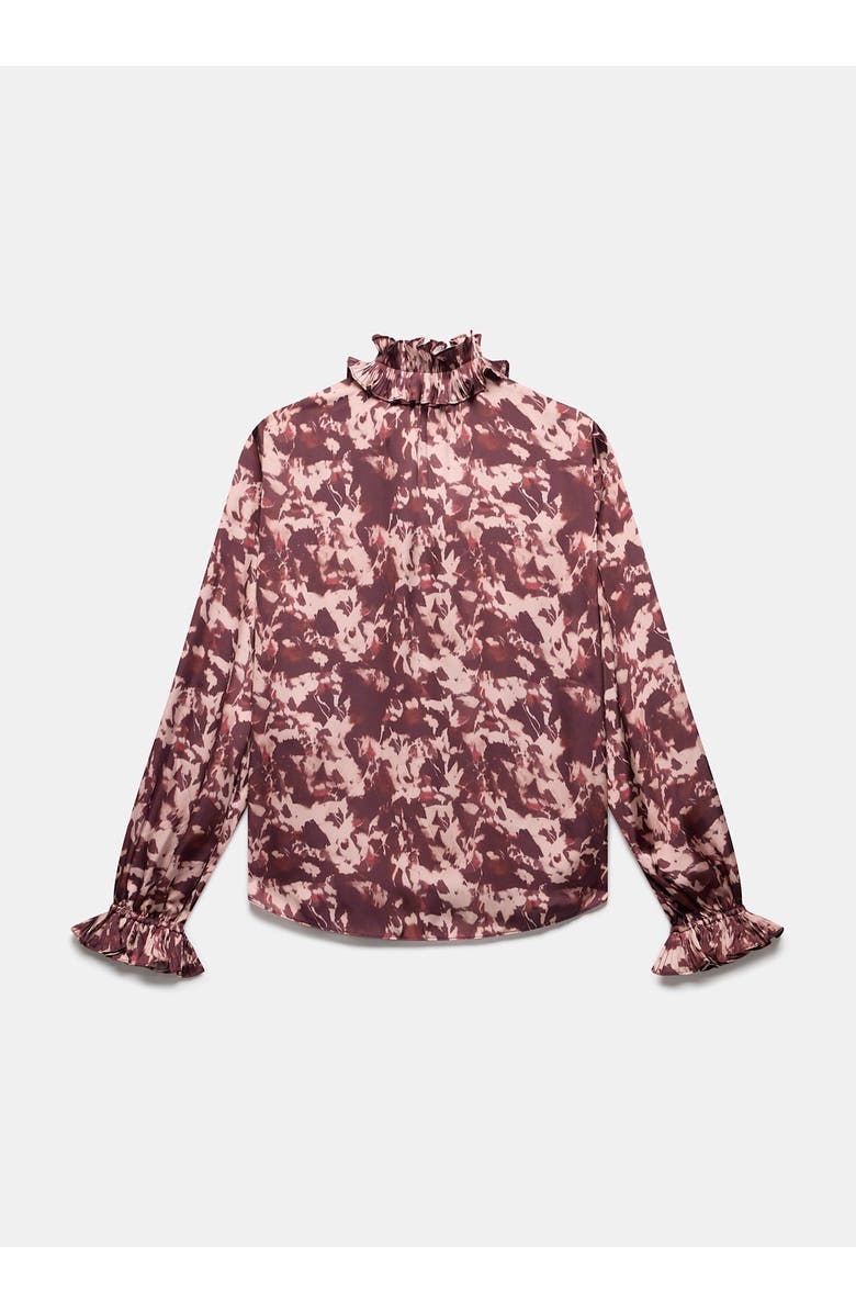 MINT VELVET Printed Satin Blouse, Alternate, color, Burgundy