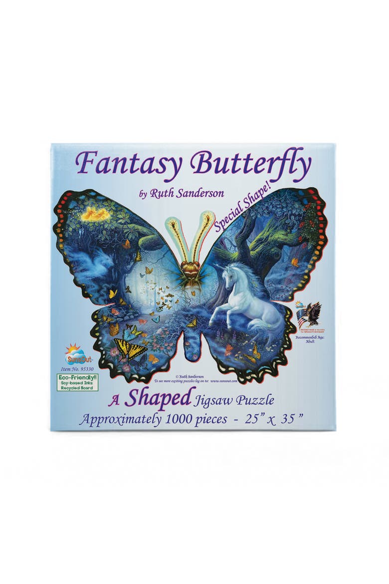 Fantasy Butterfly 1000 piece Jigsaw Puzzle for Adults Special Shape, Alternate, color, Multicolor