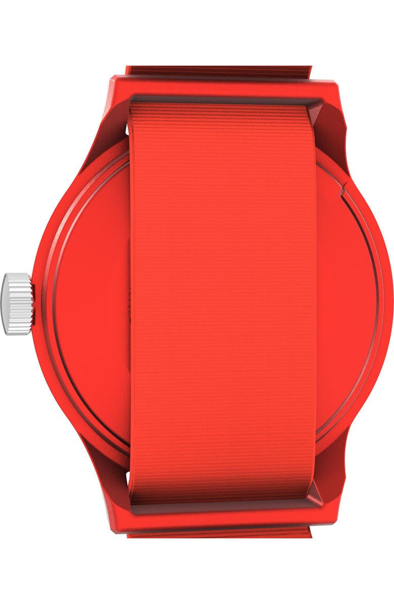 Timex<sup>®</sup> MK1 Orange Resin Webbing Strap Watch, 36mm, Alternate, color, Orange