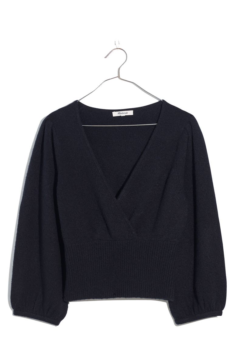 Madewell Coziest Yarn Crop Wrap Sweater, Main, color, 