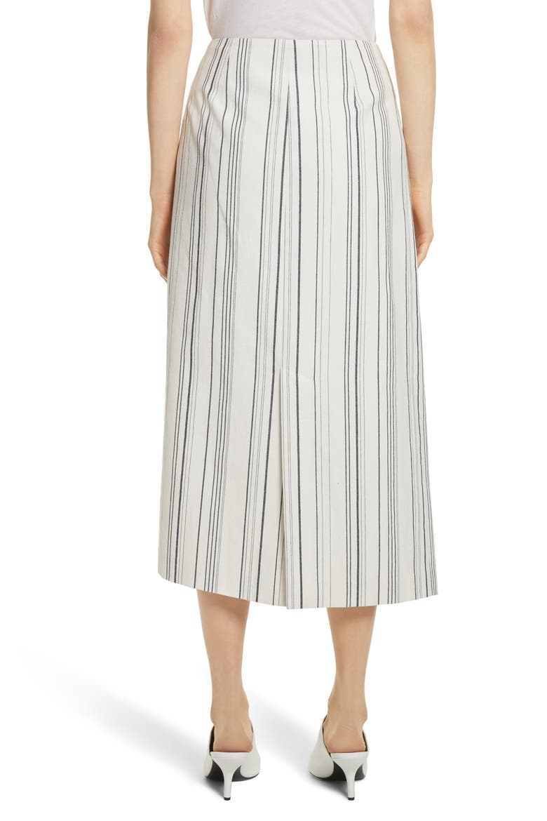 Asymmetrical Wrap Front Stripe Midi Skirt, Alternate, color, WHITE STRIPE