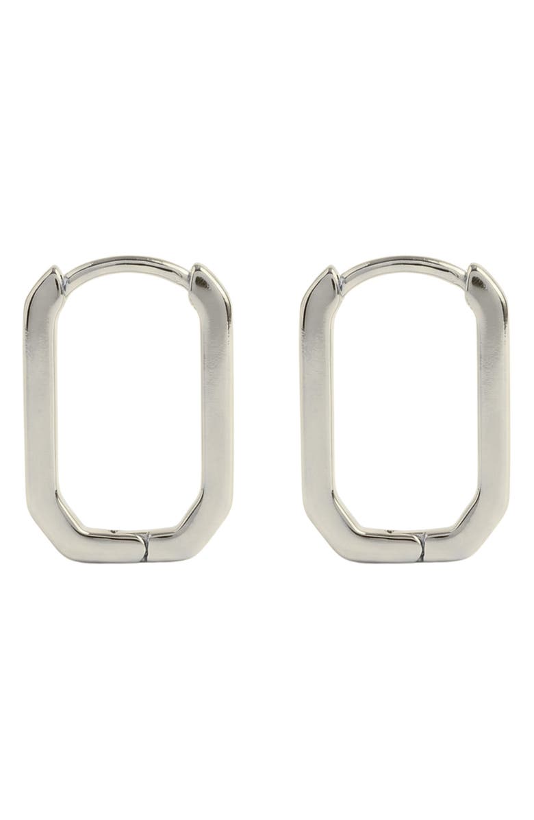 Argento Vivo Sterling Silver U-Hoop Earrings, Main, color, Silver