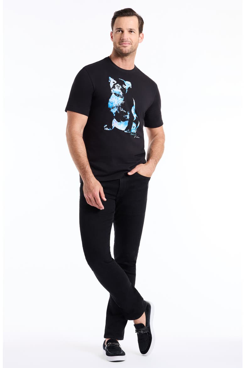 Neon Dog Knit Graphic T-Shirt, Alternate, color, BLACK