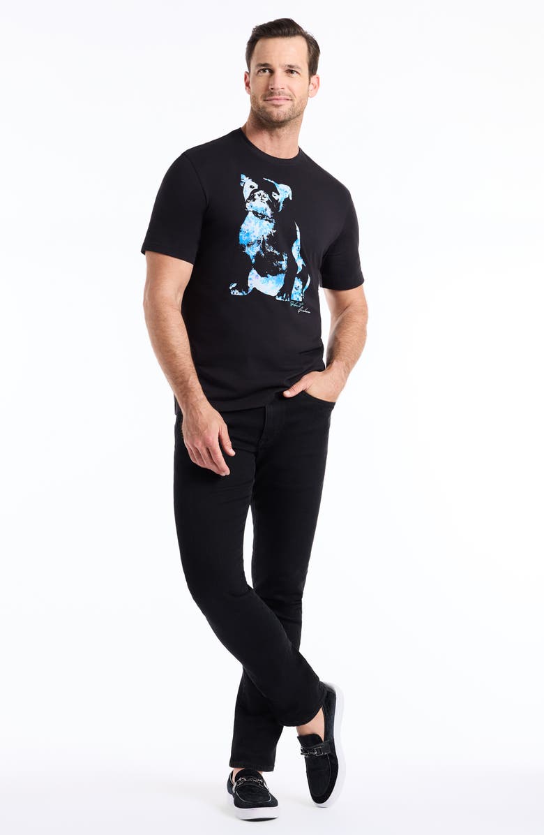 Robert Graham Neon Dog Knit Graphic T-Shirt, Alternate, color, Black