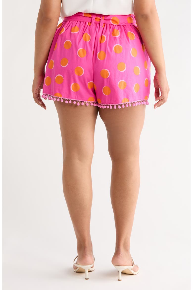 Maeve Belted Floral Zaferia Shorts, Alternate, color, FUCHSIA ORANGE DOT