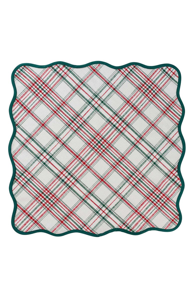 Juliska Merry Tartan Set of 4 Napkins, Alternate, color, Mulberry/ Brown