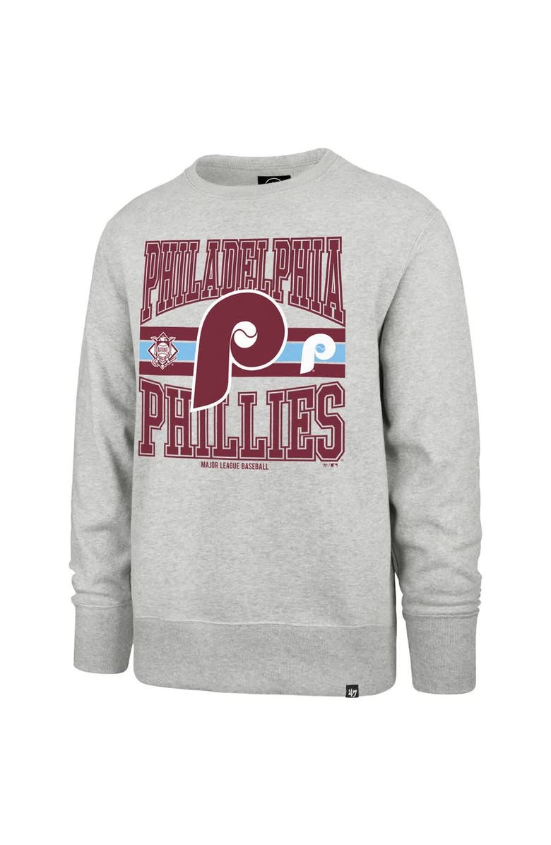 '47 Men's '47  Gray Philadelphia Phillies Letters Headline Pullover Sweatshirt, Alternate, color, 