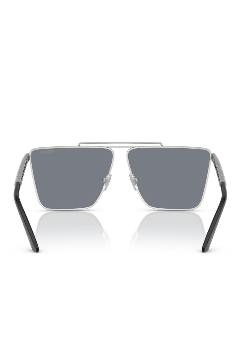 64mm Mirrored Oversize Pillow Sunglasses, Alternate, color, BLUE MIRROR