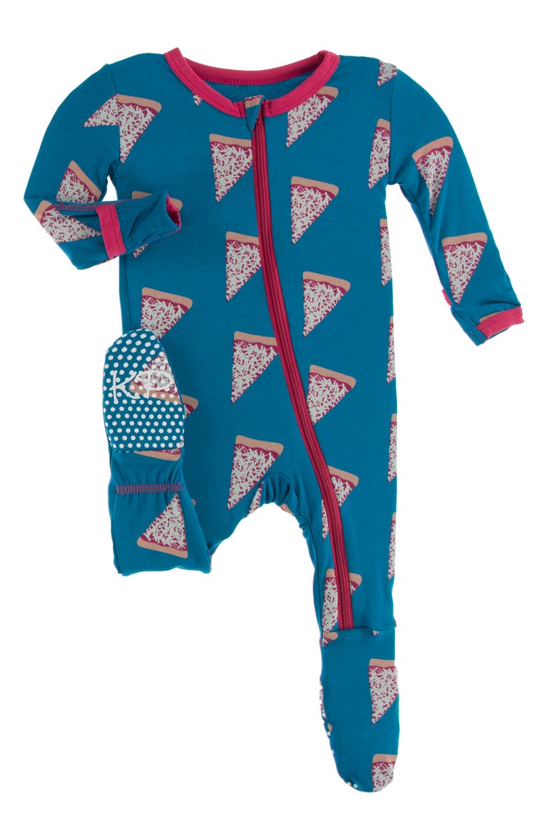 KicKee Pants Pizza Print Fitted One-Piece Pajamas, Main, color,