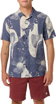 O'Neill Standard Fit OG Floral Print Short Sleeve Button-Up Shirt