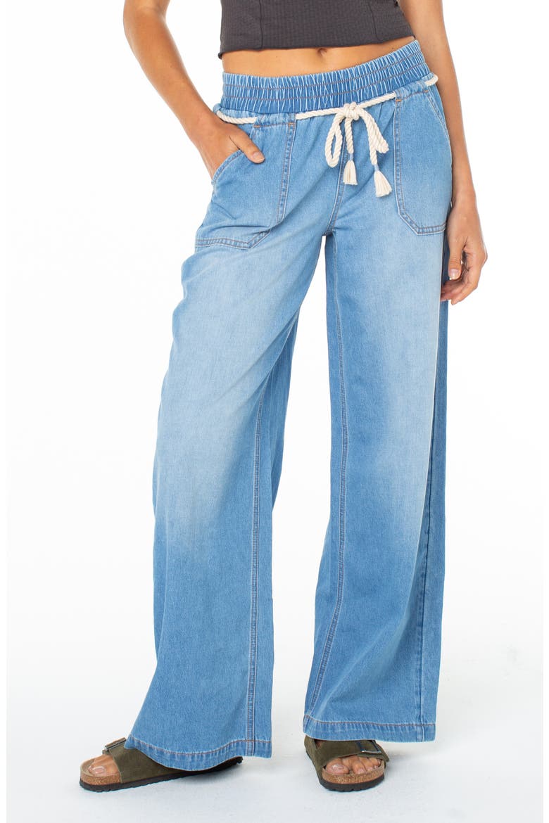 Paddle On Drawstring Denim Pants, Main, color, STRANDED