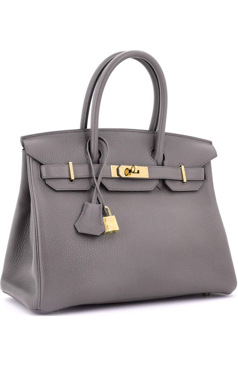 Pre-Owned Hermes Birkin Handbag Grey Togo with Gold Hardware 30, Alternate, color,