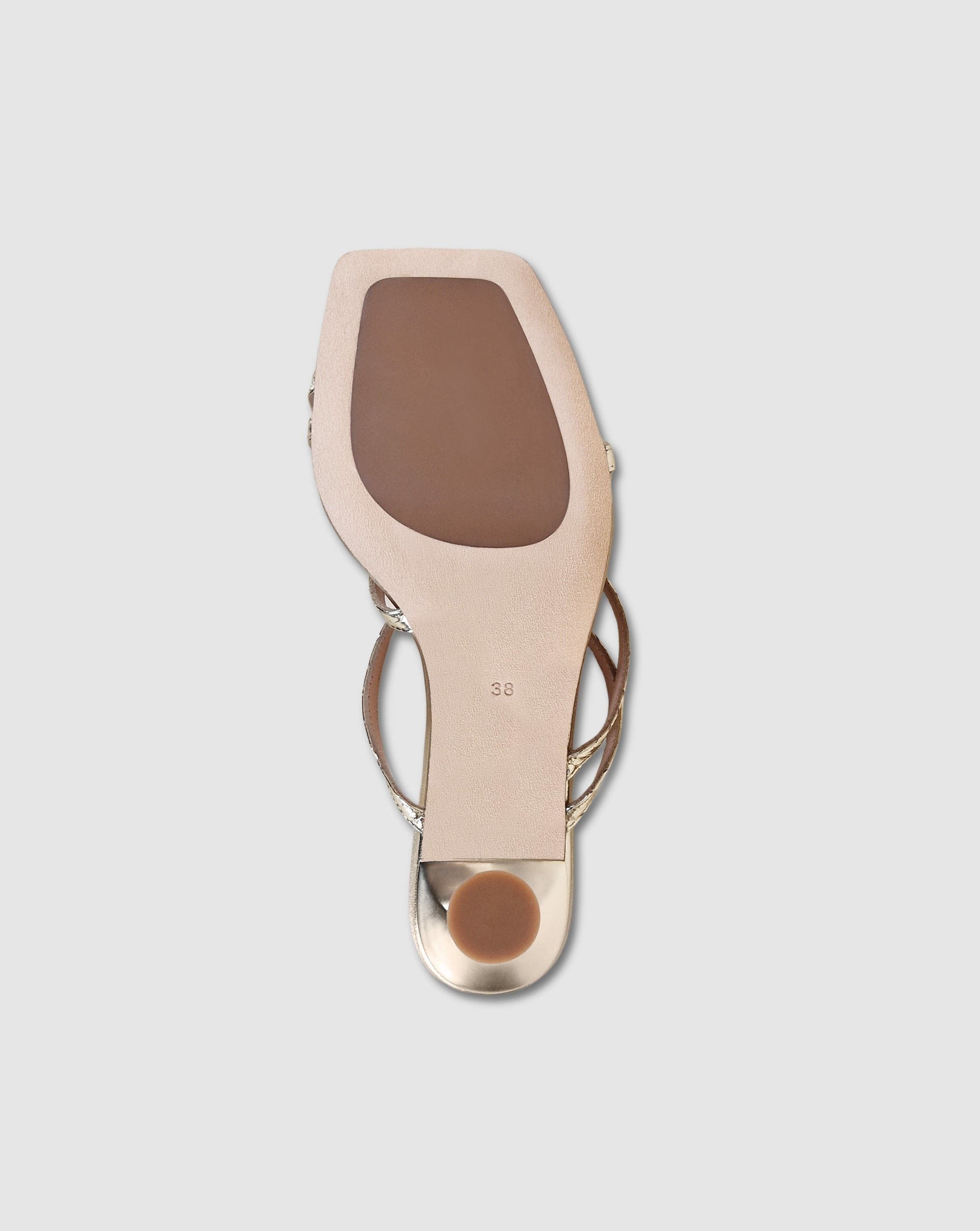 MI/MAI Sorento Square Toe  Leather Sandal, Alternate, color, Gold