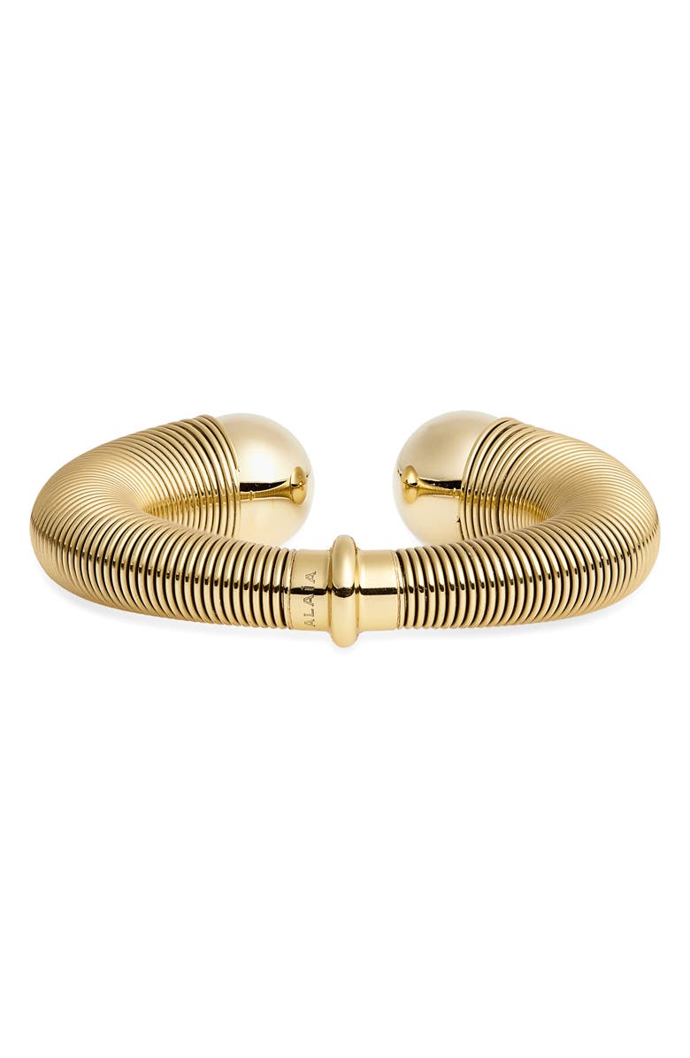 Alaïa Spiral Cuff Bracelet, Main, color, Or