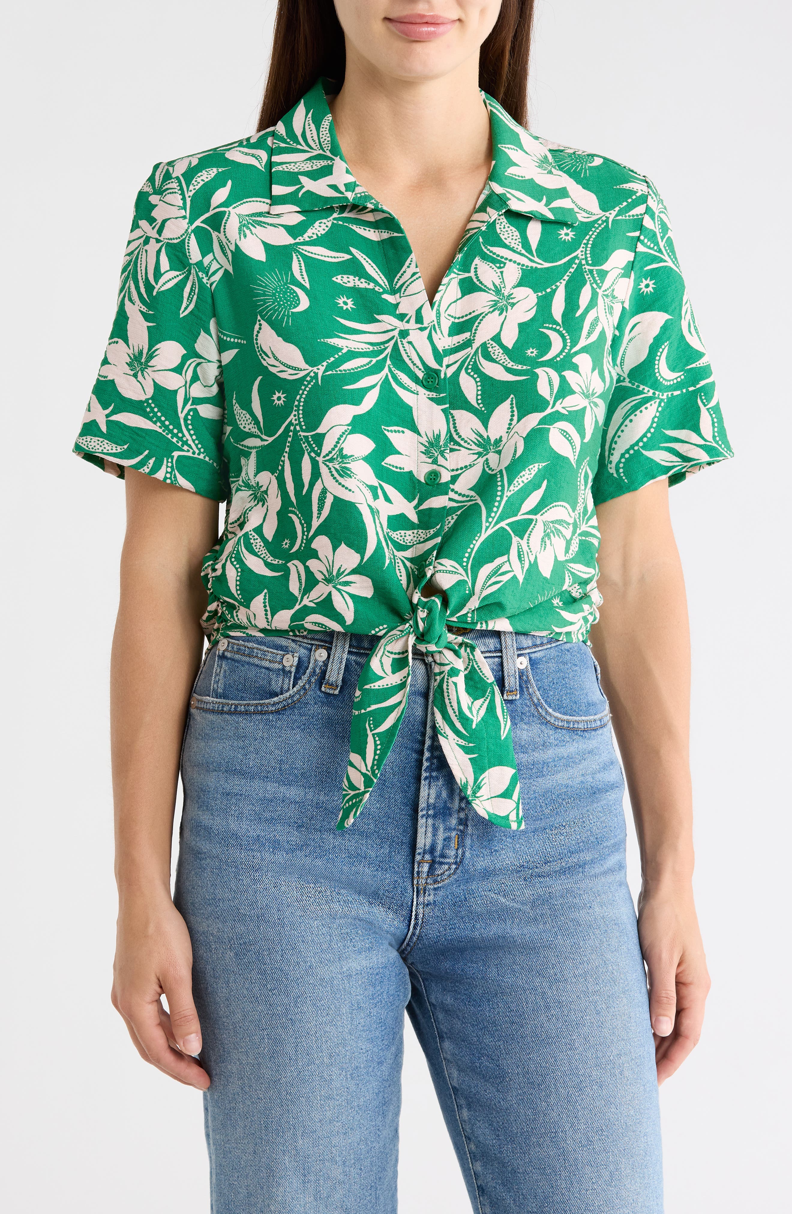 Baja Tie Front Short Sleeve Shirt - image 3